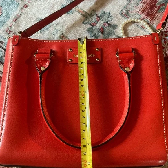 Kate Spade Red Satchel Crossbody with Structured Design - Picture 15 of 16